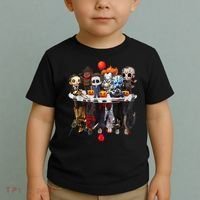 Funny Halloween, Cute Halloween, Cute Horror Movie Chibi Character Water Reflect Toddler T-Shirt thumb 2