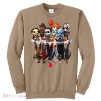 Funny Halloween, Cute Halloween, Cute Horror Movie Chibi Character Water Reflect Sweatshirt thumb 0