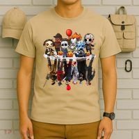 Funny Halloween, Cute Halloween, Cute Horror Movie Chibi Character Water Reflect T-Shirt thumb 6