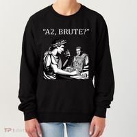 Funny History Caesar And Brutus Board Game Meme Women's Sweatshirt thumb 0