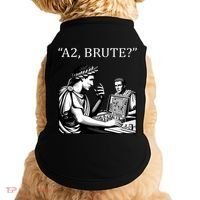 Funny History Caesar And Brutus Board Game Meme Doggie Tank thumb 0