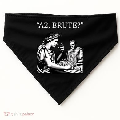Funny History Caesar And Brutus Board Game Meme USA-Made Doggie Bandana
