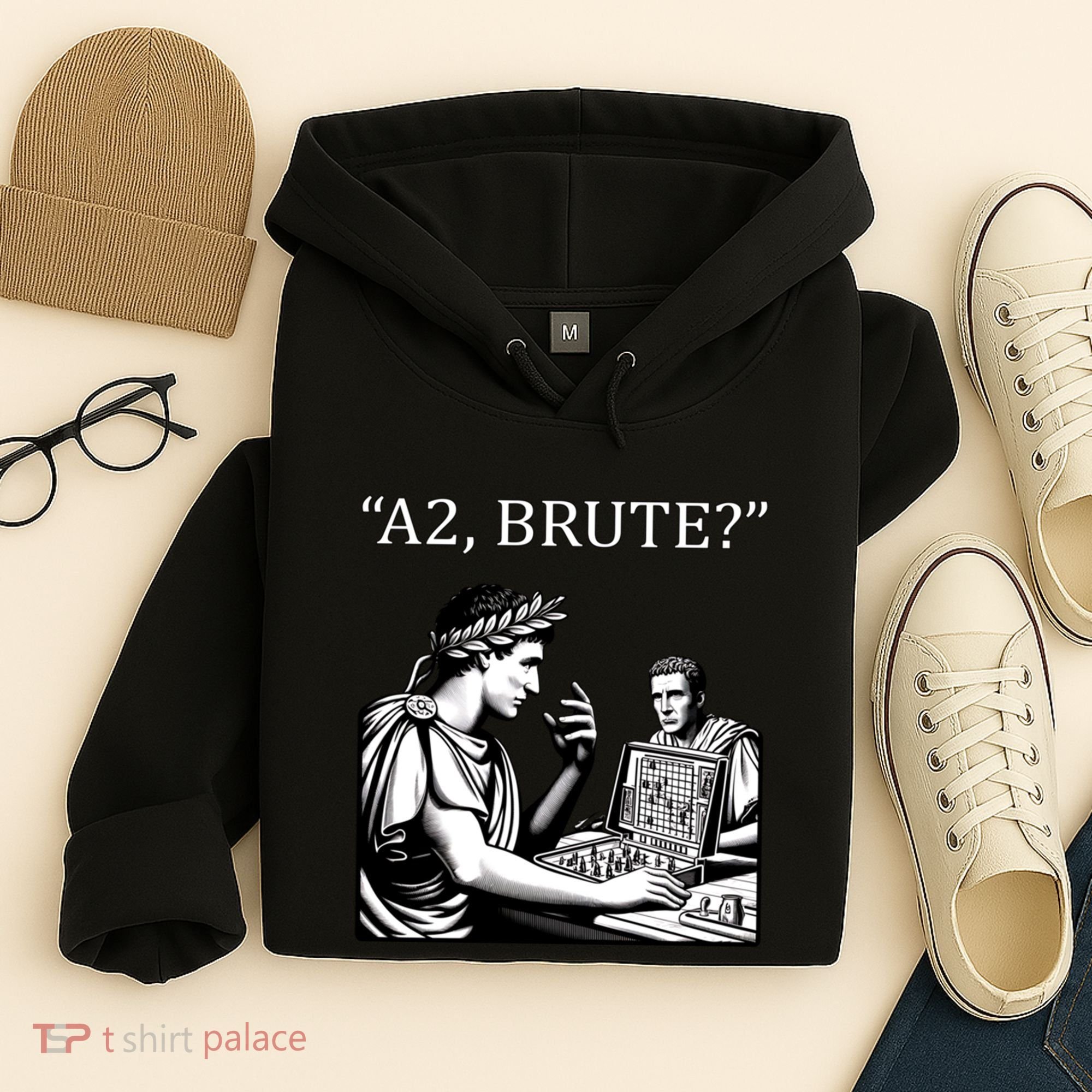 Funny History Caesar And Brutus Board Game Meme Hoodie