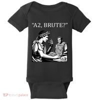 Funny History Caesar And Brutus Board Game Meme Baby Bodysuit thumb 0
