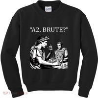 Funny History Caesar And Brutus Board Game Meme Kids Sweatshirt thumb 0