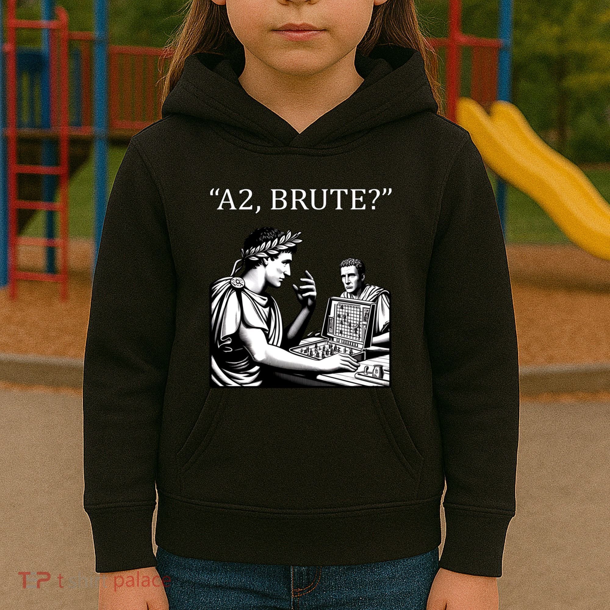 Funny History Caesar And Brutus Board Game Meme Kids Hoodie