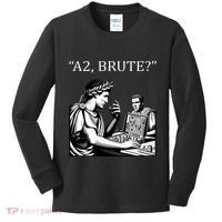 Funny History Caesar And Brutus Board Game Meme Kids Long Sleeve Shirt thumb 0