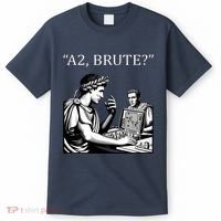 Funny History Caesar And Brutus Board Game Meme T-Shirt thumb 0