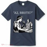 Funny History Caesar And Brutus Board Game Meme T-Shirt thumb 0