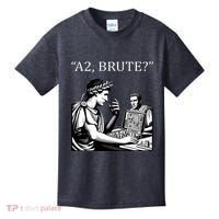 Funny History Caesar And Brutus Board Game Meme Kids T-Shirt thumb 0