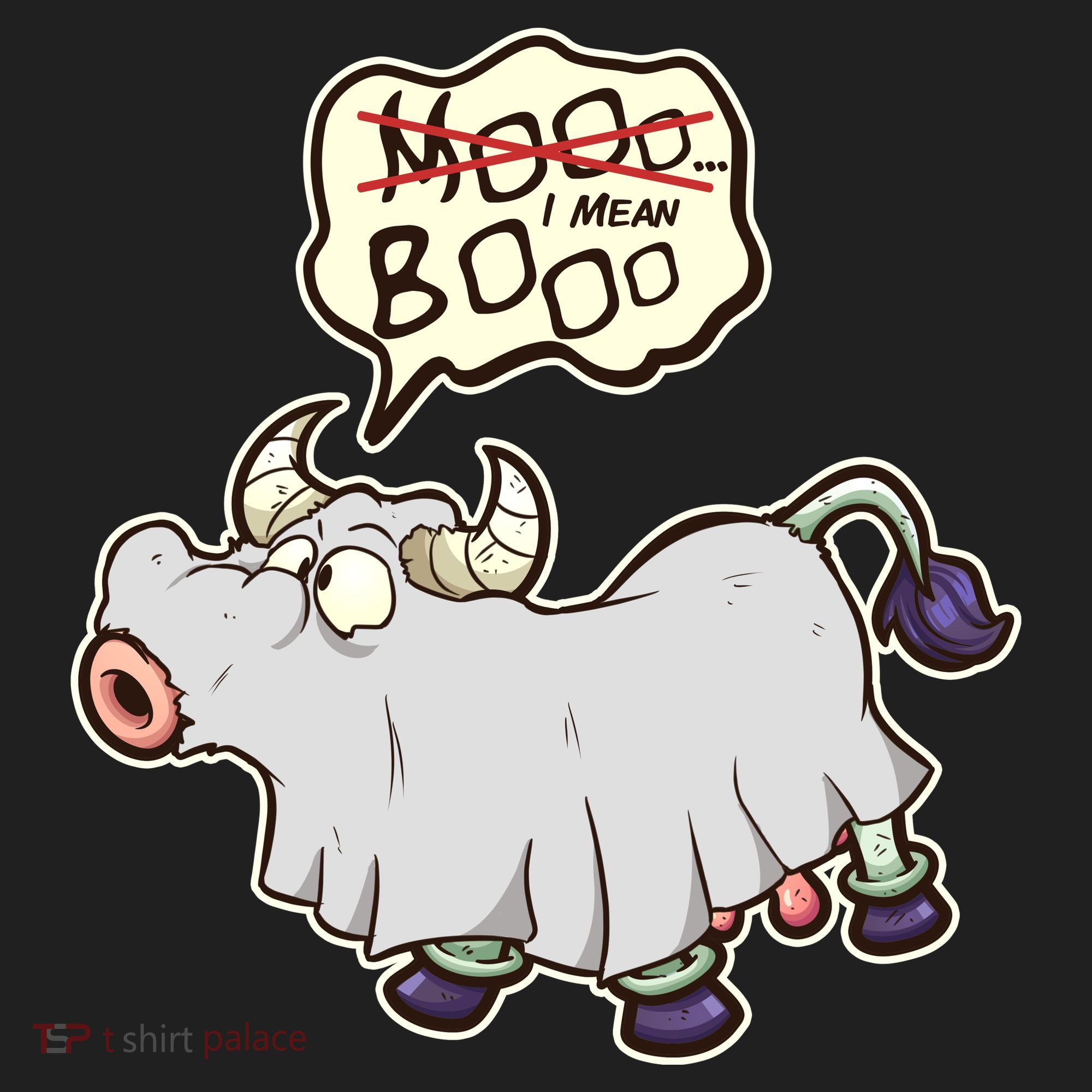 Funny Halloween Cow Moo I Mean Boo Beanie