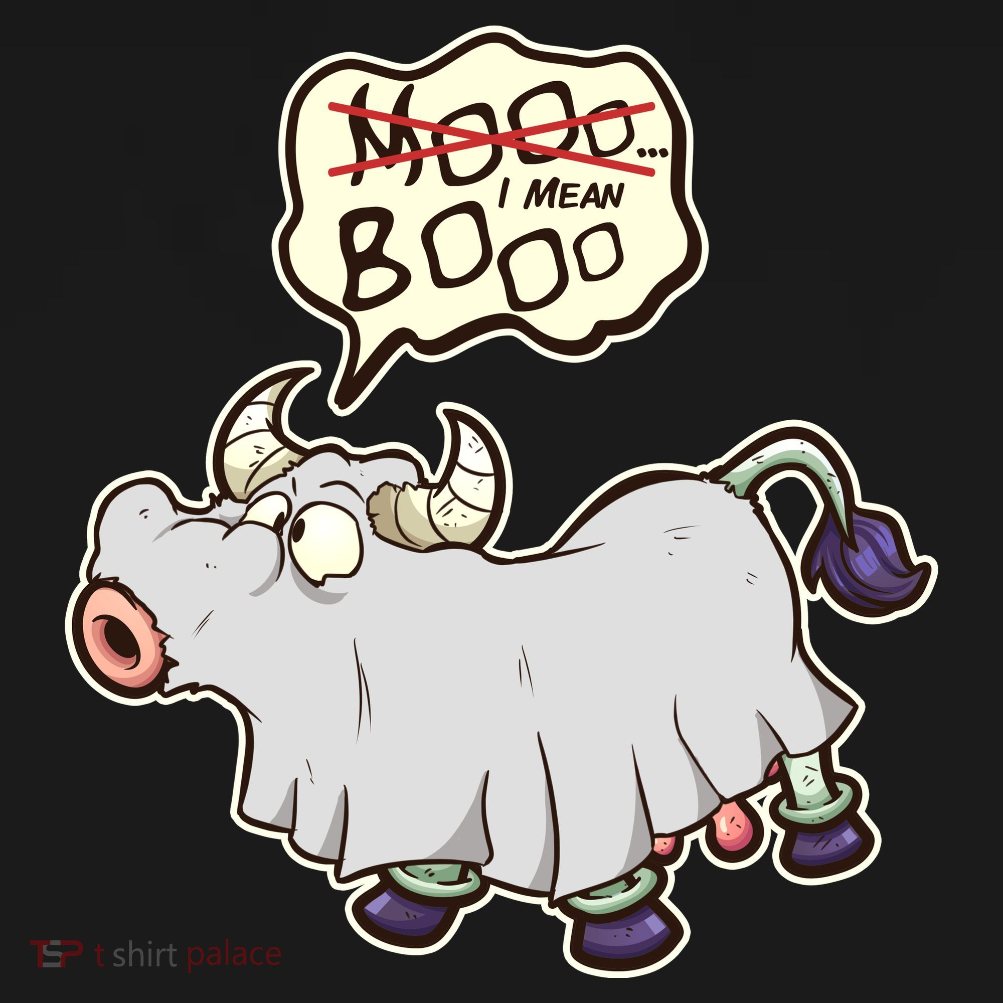 Funny Halloween Cow Moo I Mean Boo Women's Hoodie