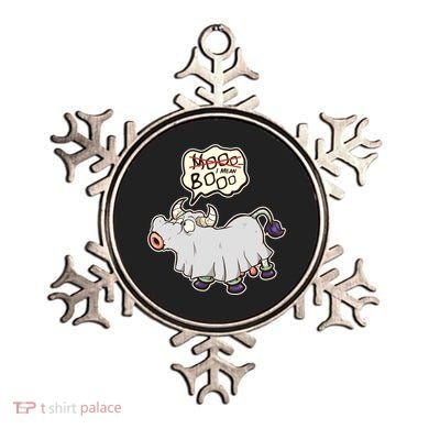 Funny Halloween Cow Moo I Mean Boo Ornament