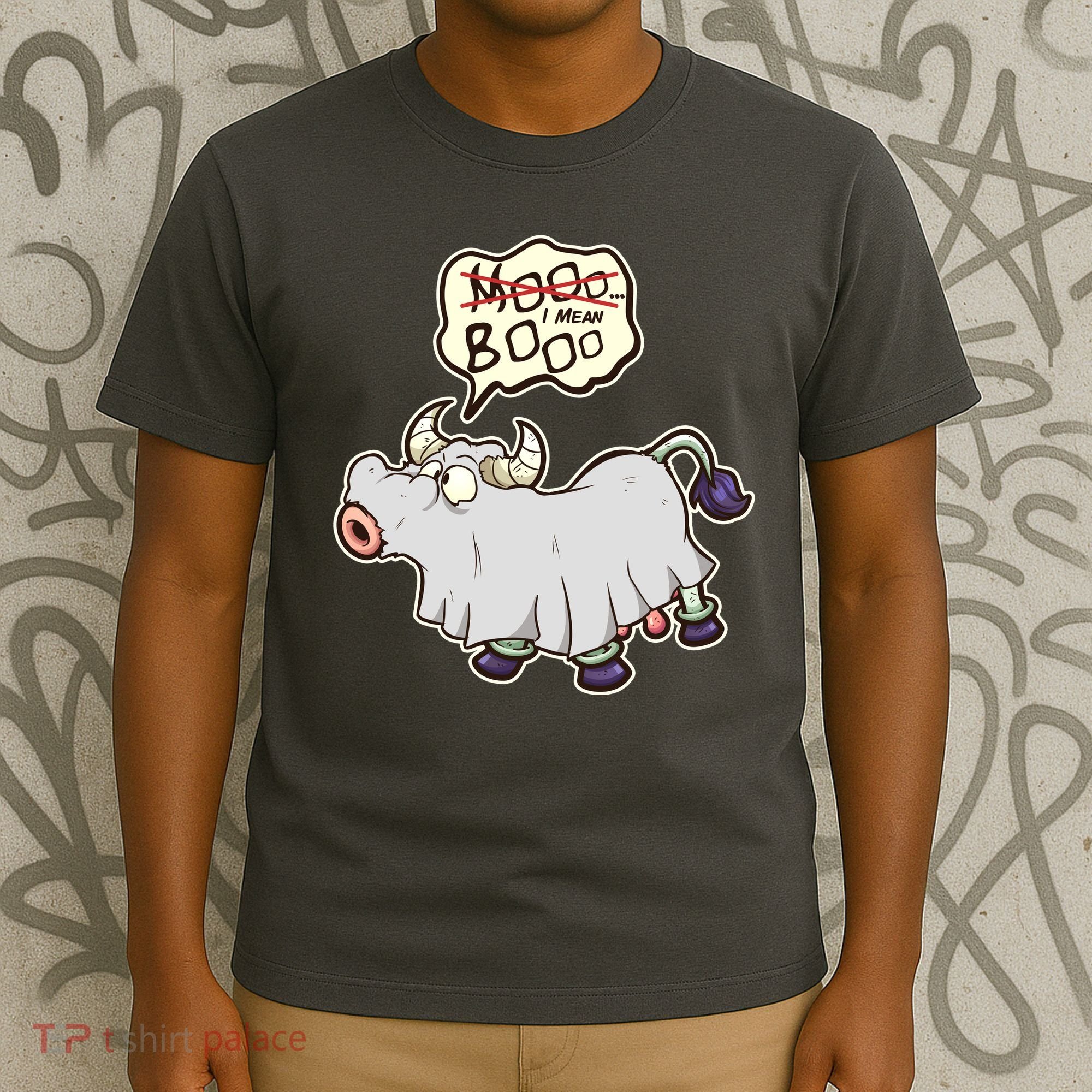 Funny Halloween Cow Moo I Mean Boo T-Shirt