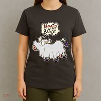 Funny Halloween Cow Moo I Mean Boo T-Shirt thumb 4