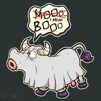 Funny Halloween Cow Moo I Mean Boo T-Shirt thumb 7