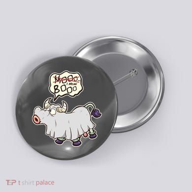 Funny Halloween Cow Moo I Mean Boo Button