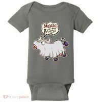 Funny Halloween Cow Moo I Mean Boo Baby Bodysuit thumb 0