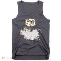 Funny Halloween Cow Moo I Mean Boo Tank Top thumb 0
