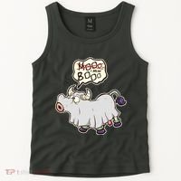Funny Halloween Cow Moo I Mean Boo Tank Top thumb 2