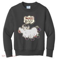 Funny Halloween Cow Moo I Mean Boo Kids Sweatshirt thumb 0