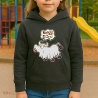 Funny Halloween Cow Moo I Mean Boo Kids Hoodie thumb 3