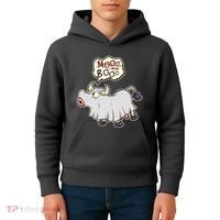 Funny Halloween Cow Moo I Mean Boo Kids Hoodie thumb 4