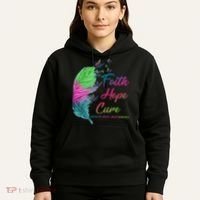 Faith Hope Cure Metastatic Breast Cancer Feather Hoodie thumb 5