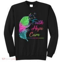Faith Hope Cure Metastatic Breast Cancer Feather Sweatshirt thumb 0