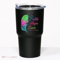 Faith Hope Cure Metastatic Breast Cancer Feather Tumbler thumb 0