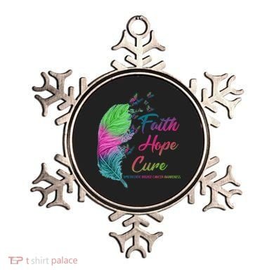 Faith Hope Cure Metastatic Breast Cancer Feather Ornament