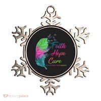 Faith Hope Cure Metastatic Breast Cancer Feather Ornament thumb 0