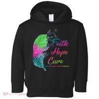 Faith Hope Cure Metastatic Breast Cancer Feather Toddler Hoodie thumb 0