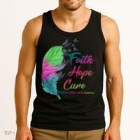 Faith Hope Cure Metastatic Breast Cancer Feather Tank Top thumb 3
