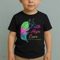 Faith Hope Cure Metastatic Breast Cancer Feather Toddler T-Shirt thumb 2