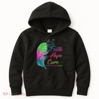 Faith Hope Cure Metastatic Breast Cancer Feather Kids Hoodie thumb 0