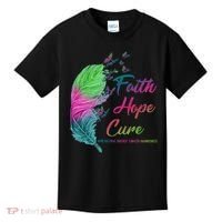 Faith Hope Cure Metastatic Breast Cancer Feather Kids T-Shirt thumb 0