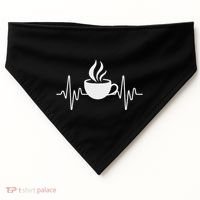 Funny Heartbeat Coffee Cup Cute Heartbeat Coffee Lover USA-Made Doggie Bandana thumb 0