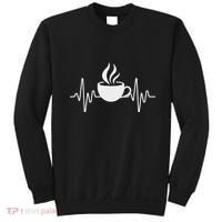 Funny Heartbeat Coffee Cup Cute Heartbeat Coffee Lover Sweatshirt thumb 0
