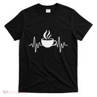 Funny Heartbeat Coffee Cup Cute Heartbeat Coffee Lover T-Shirt thumb 0