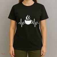 Funny Heartbeat Coffee Cup Cute Heartbeat Coffee Lover T-Shirt thumb 4