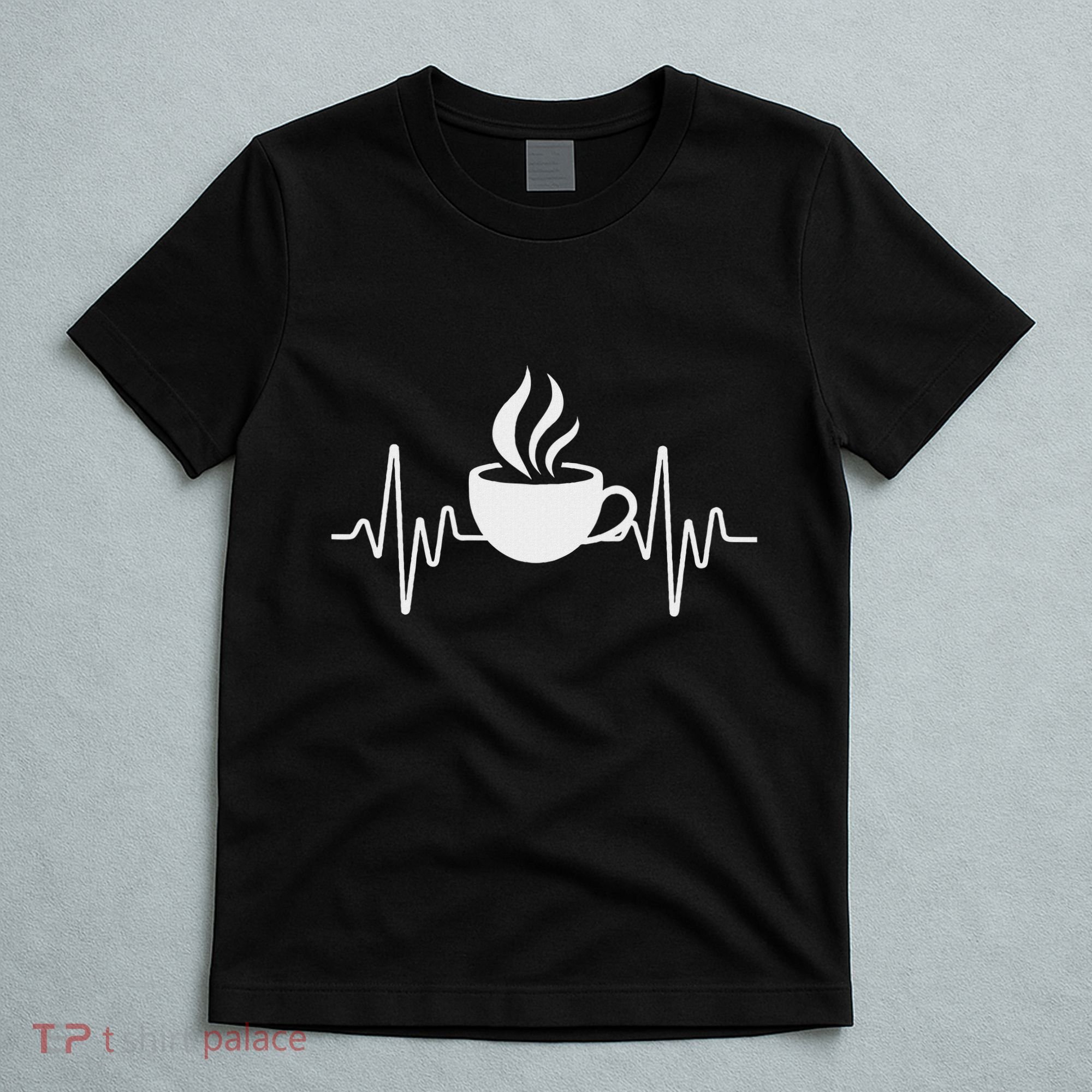 Funny Heartbeat Coffee Cup Cute Heartbeat Coffee Lover T-Shirt
