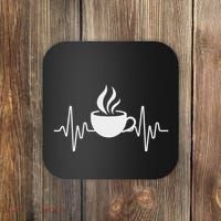 Funny Heartbeat Coffee Cup Cute Heartbeat Coffee Lover Coaster thumb 0