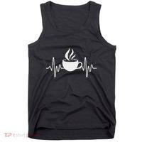 Funny Heartbeat Coffee Cup Cute Heartbeat Coffee Lover Tank Top thumb 0
