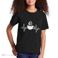 Funny Heartbeat Coffee Cup Cute Heartbeat Coffee Lover Kids T-Shirt thumb 2