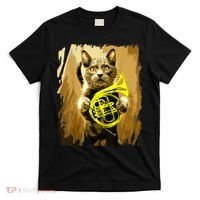 French Horn Cat Gift Music Funny Gift For Christmas T-Shirt thumb 0