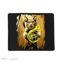 French Horn Cat Gift Music Funny Gift For Christmas Mousepad thumb 0