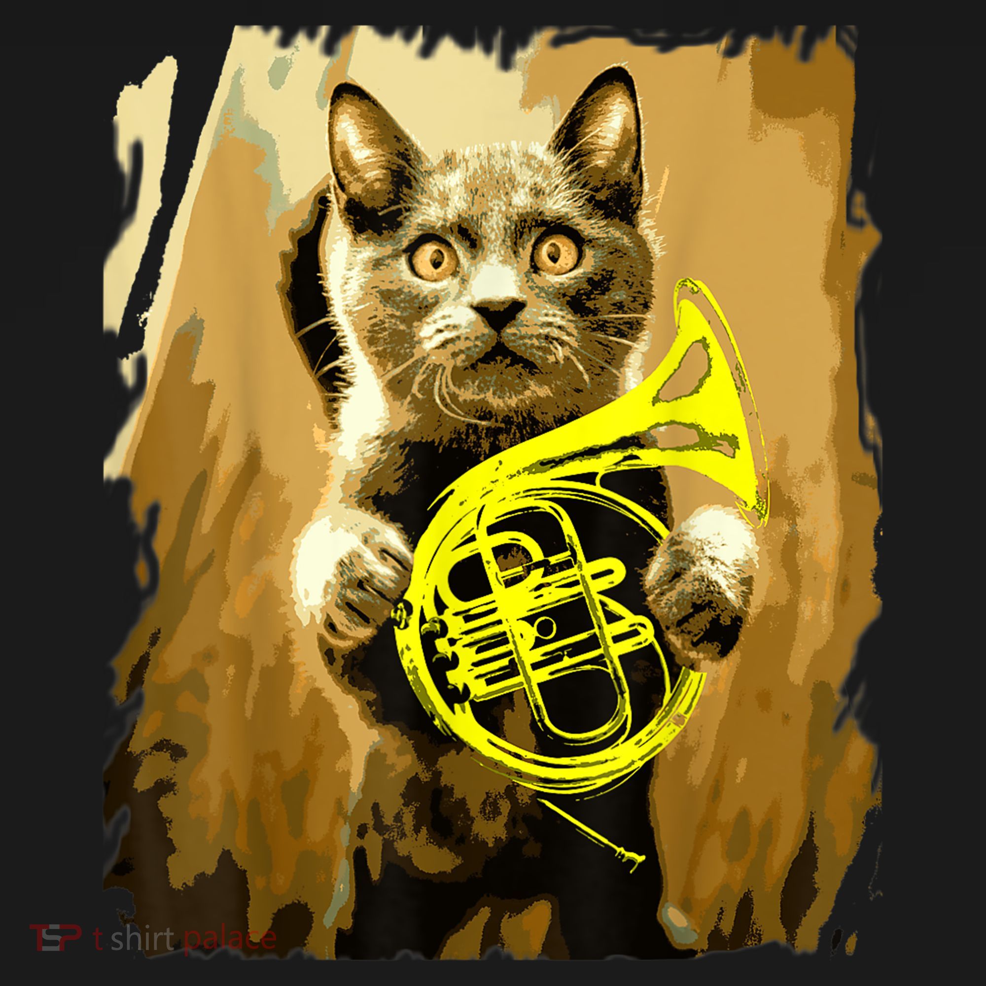 French Horn Cat Gift Music Funny Gift For Christmas Mousepad