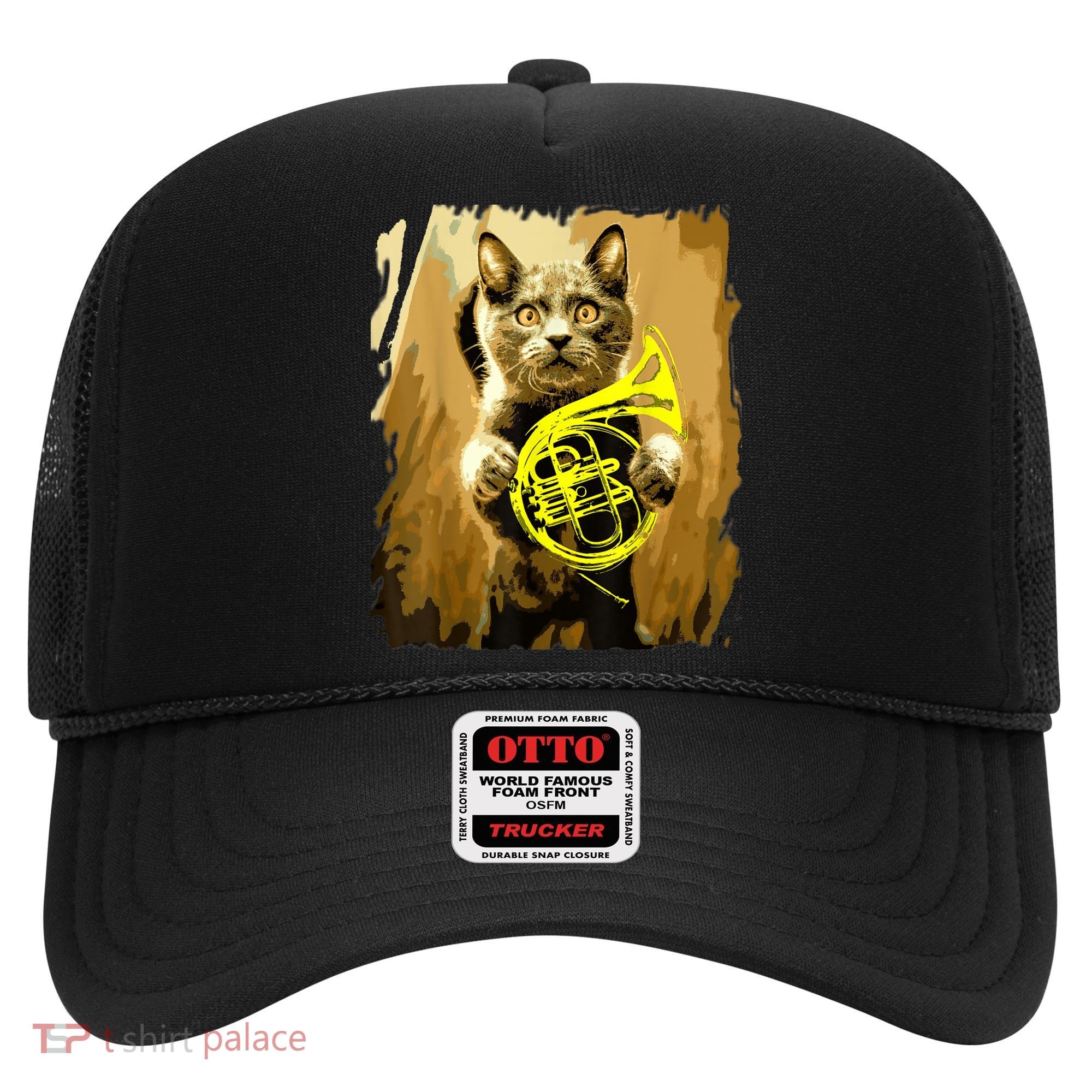 French Horn Cat Gift Music Funny Gift For Christmas Hat