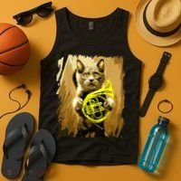 French Horn Cat Gift Music Funny Gift For Christmas Tank Top thumb 4